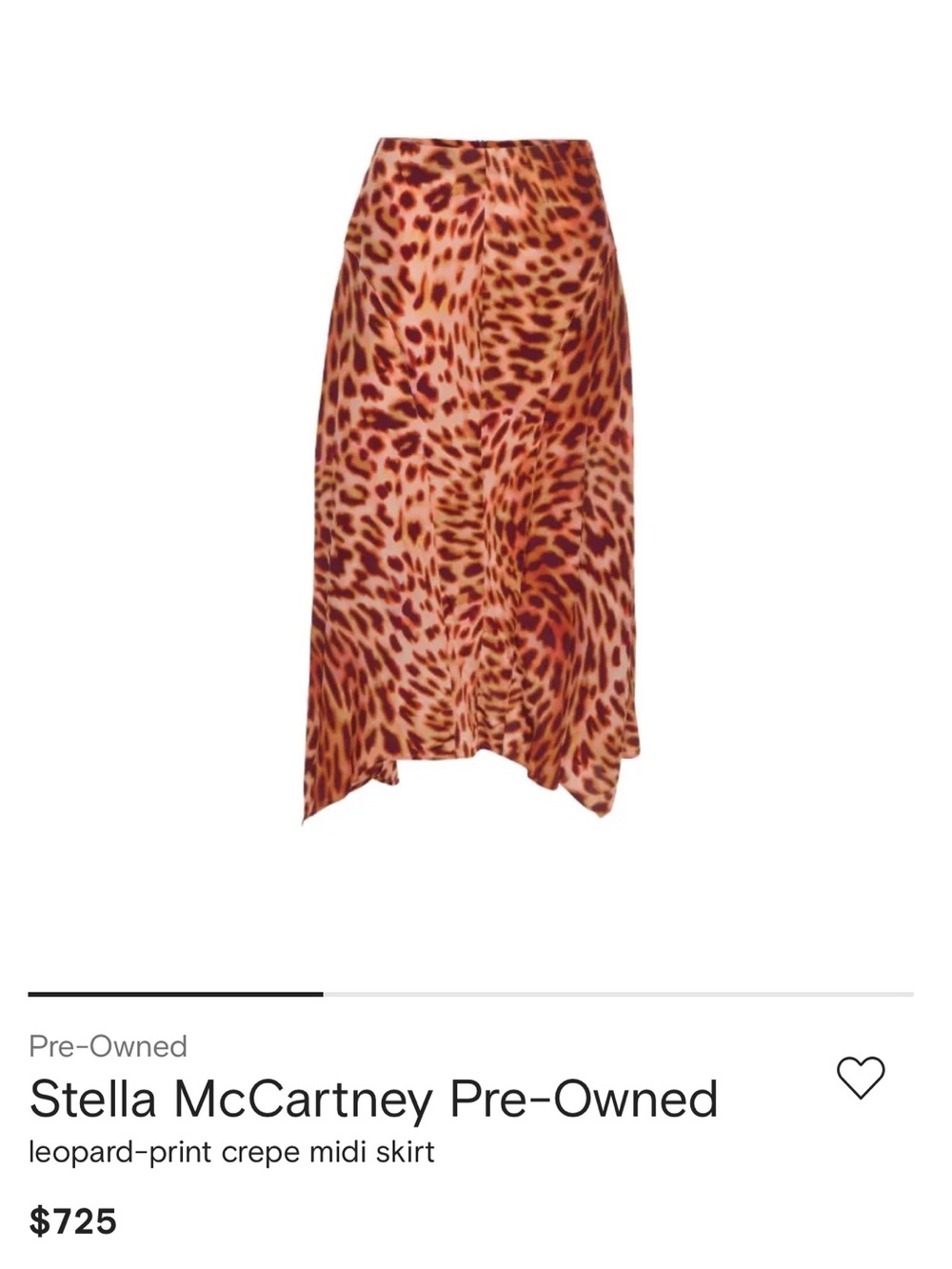 Stella McCartney Leopard Print Asymmetric Midi Skirt